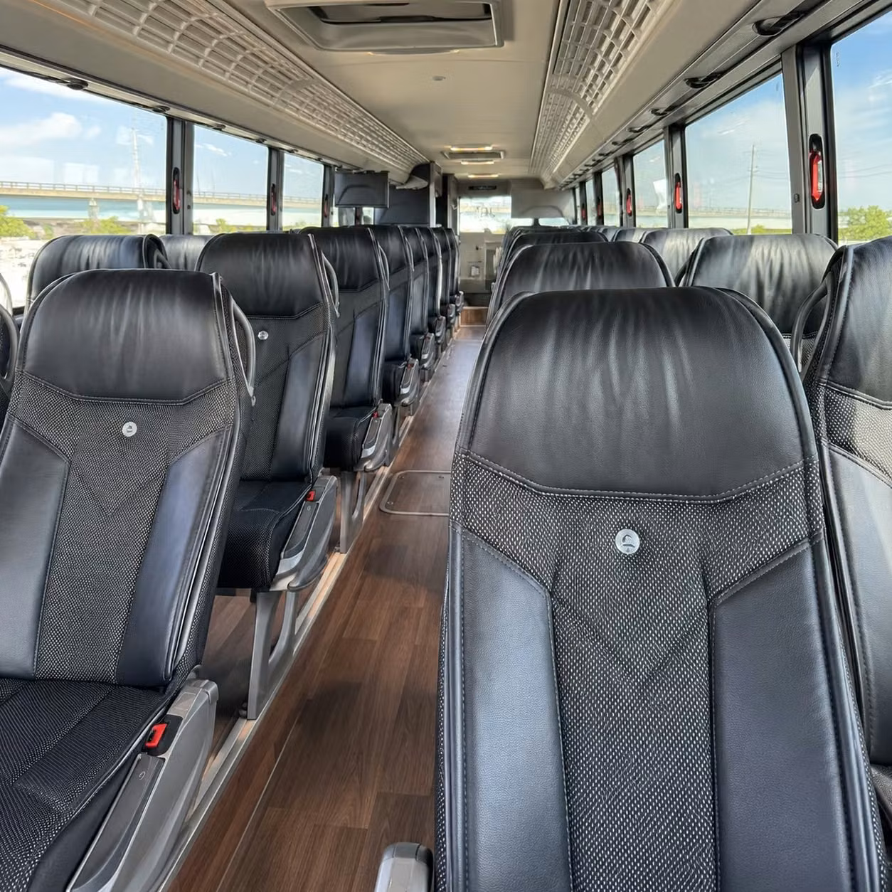 56 passenger charter bus inside